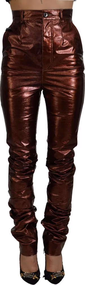 Dolce & Gabbana Metallic Bronze High Waist Skinny Jeans