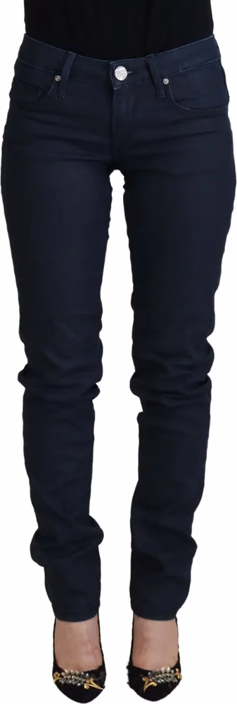 Acht Blue Cotton Skinny Low Waist Women Casual Denim Jeans