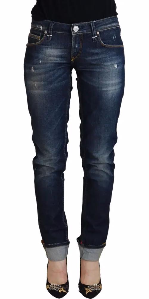 Acht Blue Cotton Slim Fit Women Casual Denim Jeans