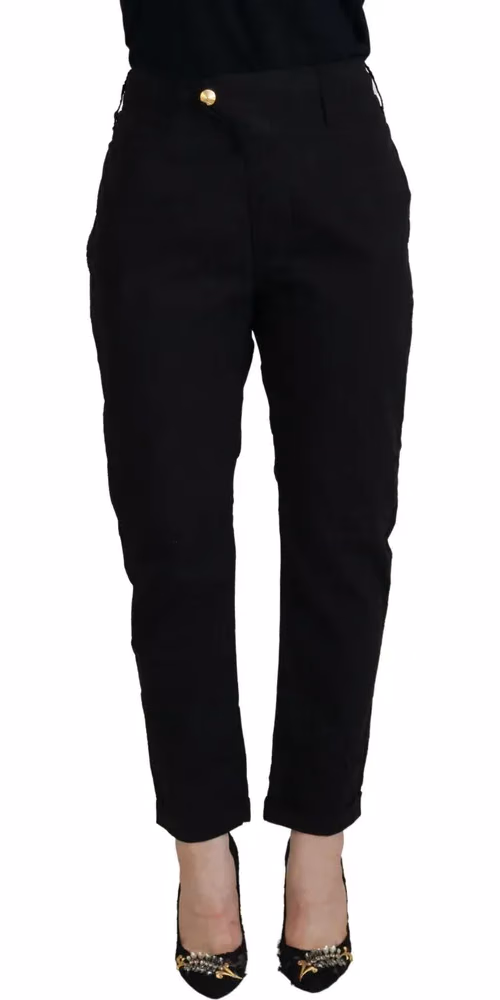 CYCLE Black Cotton Baggy High Waist Women Pants