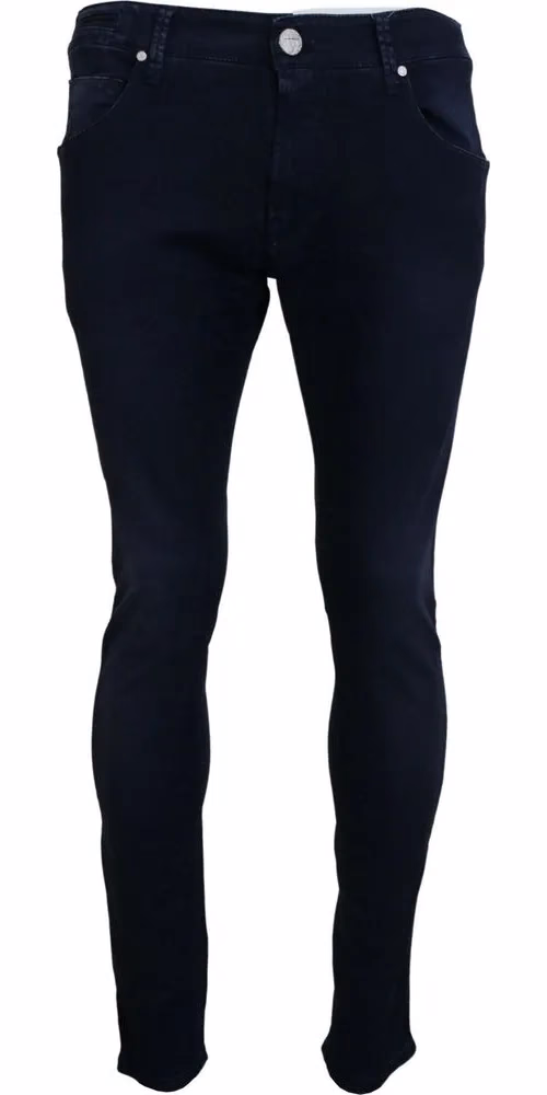 Acht Blue Cotton Tapered Slim Fit Men Casual Denim Jeans