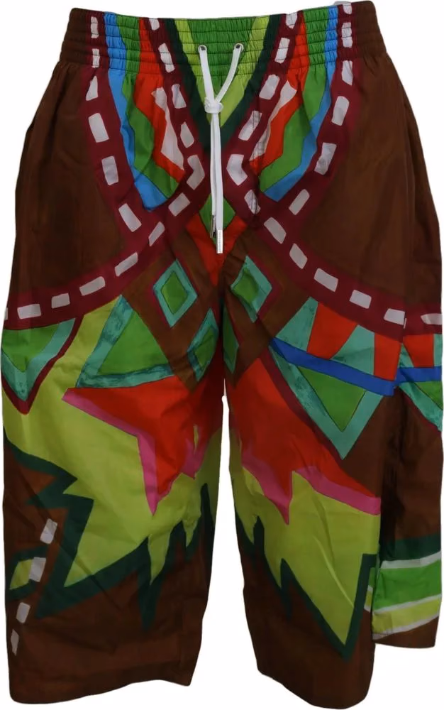 Dsquared² Multicolor Printed Men Beachwear Shorts Swimwear