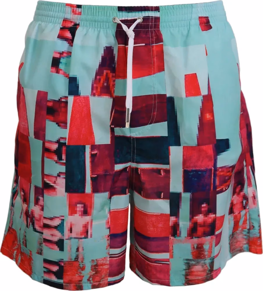 Dsquared² Multicolor Printed Beachwear Shorts Swimwear