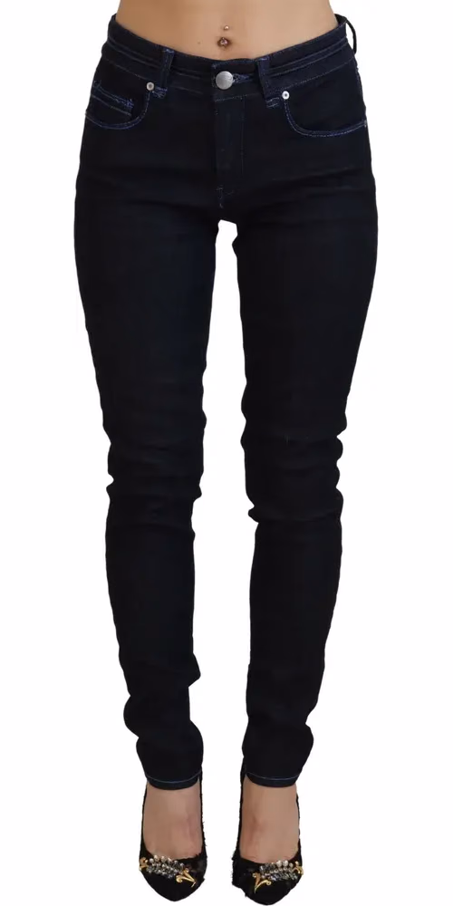 Acht Dark Blue Low Waist Slim Fit Women Denim Jeans