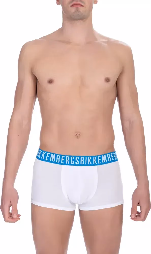 Bikkembergs White Cotton Men's Trunk Underwear