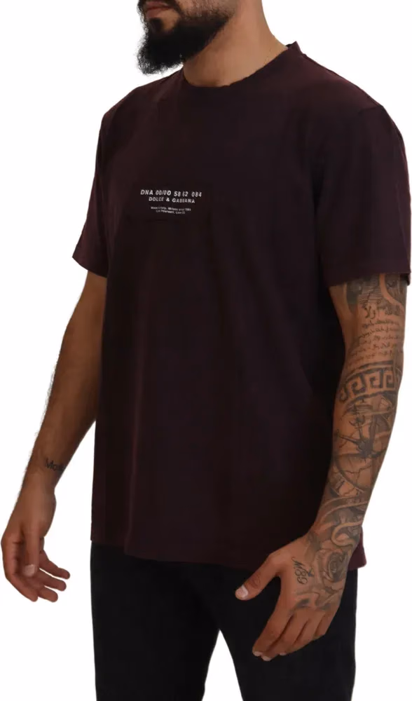 Dolce & Gabbana Bordeaux Crewneck Short Sleeve  T-shirt