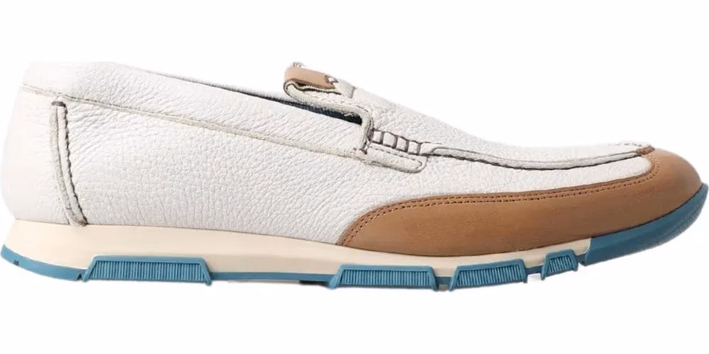 Dolce & Gabbana White Leather Loafers Moccasins Shoes