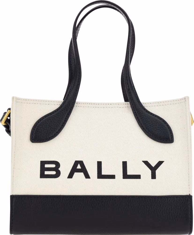 Bally White and Black Leather Mini Handbag