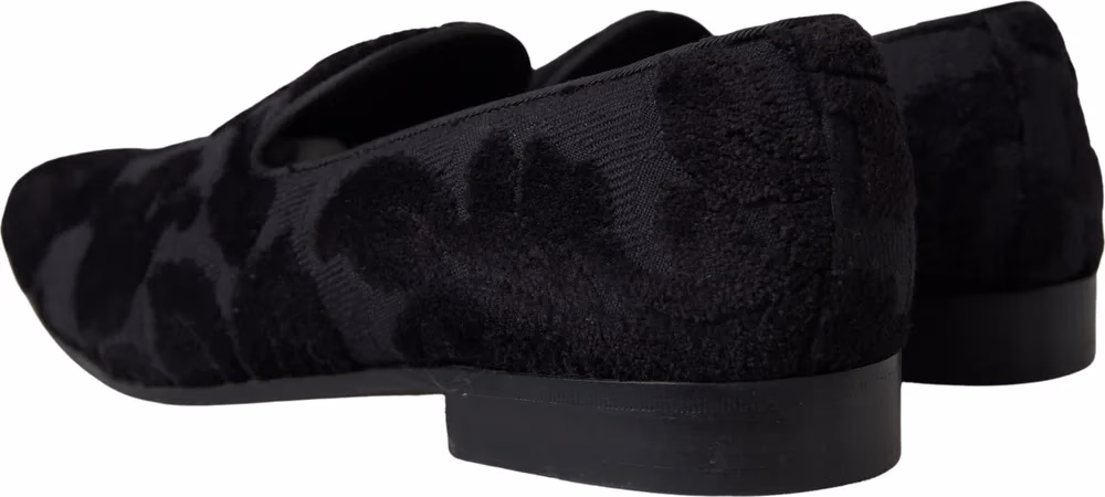 Dolce & Gabbana Black Brocade Loafers Formal Shoes