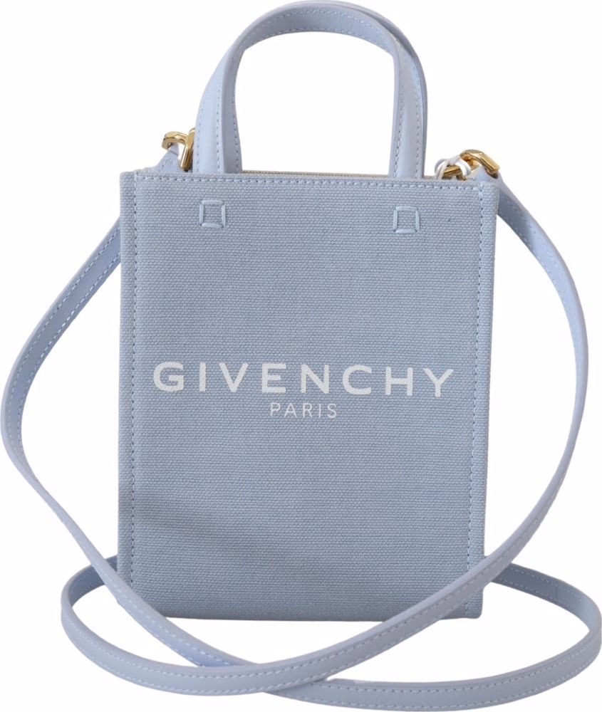 Givenchy Blue Coated Canvas Vertical Cloud Mini Shoulder Bag