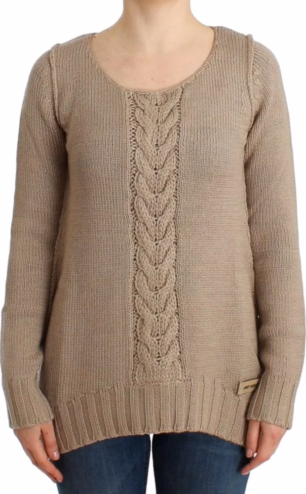 Cavalli Beige knitted wool sweater