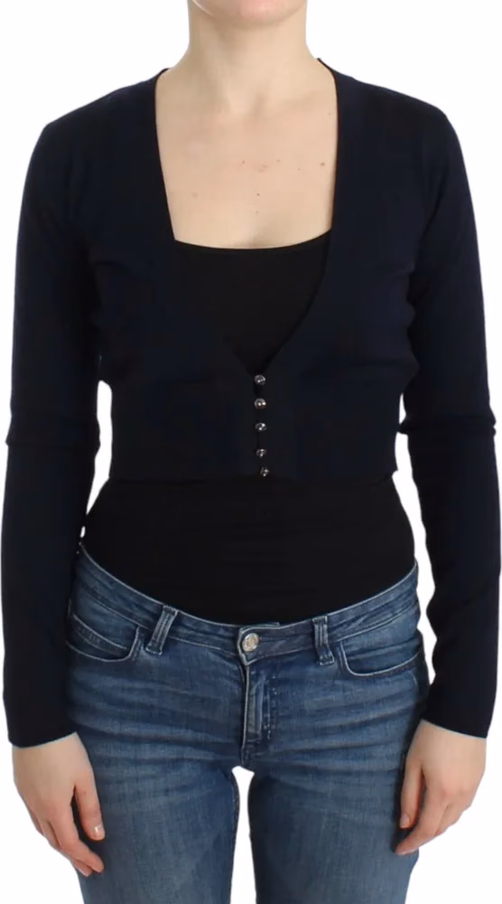 Cavalli Black cropped wool cardigan