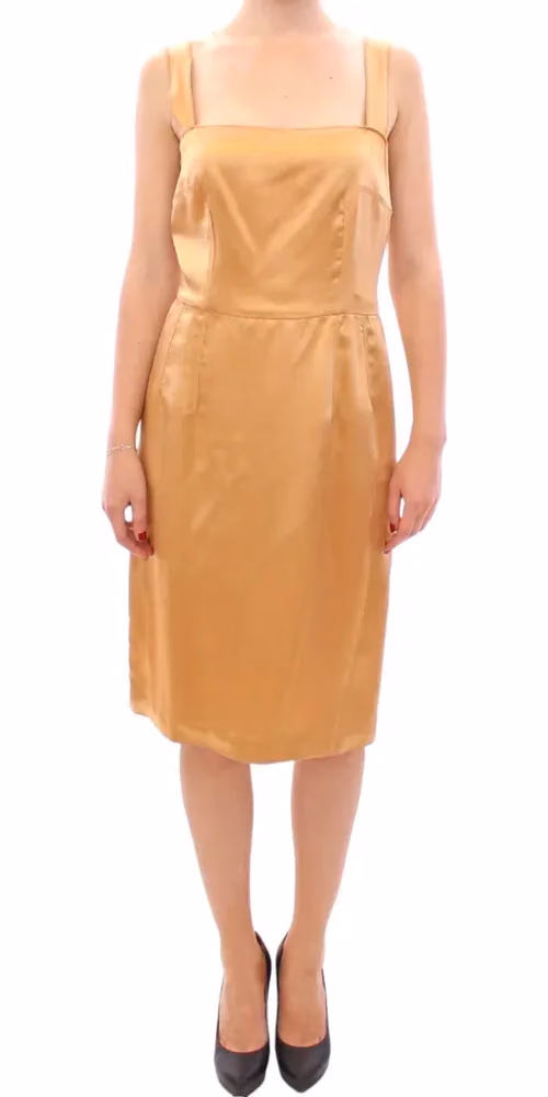 Dolce & Gabbana Bronze silk sheath dress