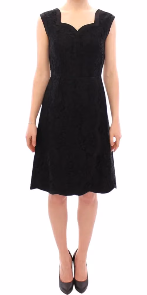 Dolce & Gabbana Black floral lace sicily runway dress