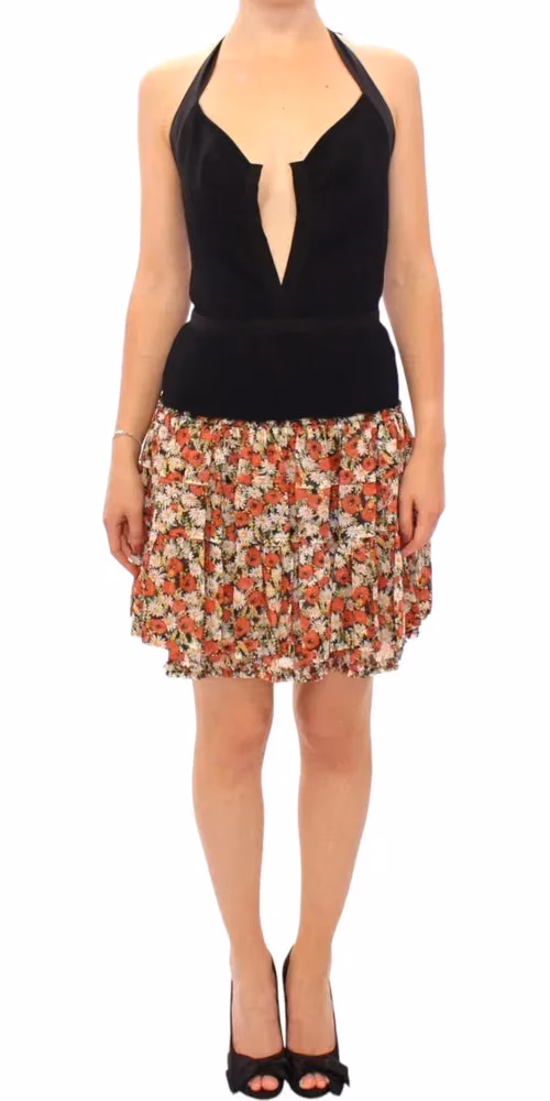 Dolce & Gabbana Multicolor floral bubble halterneck dress