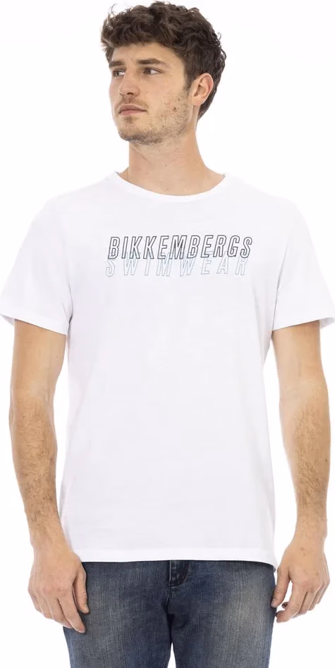 Bikkembergs White Cotton Men T-Shirt
