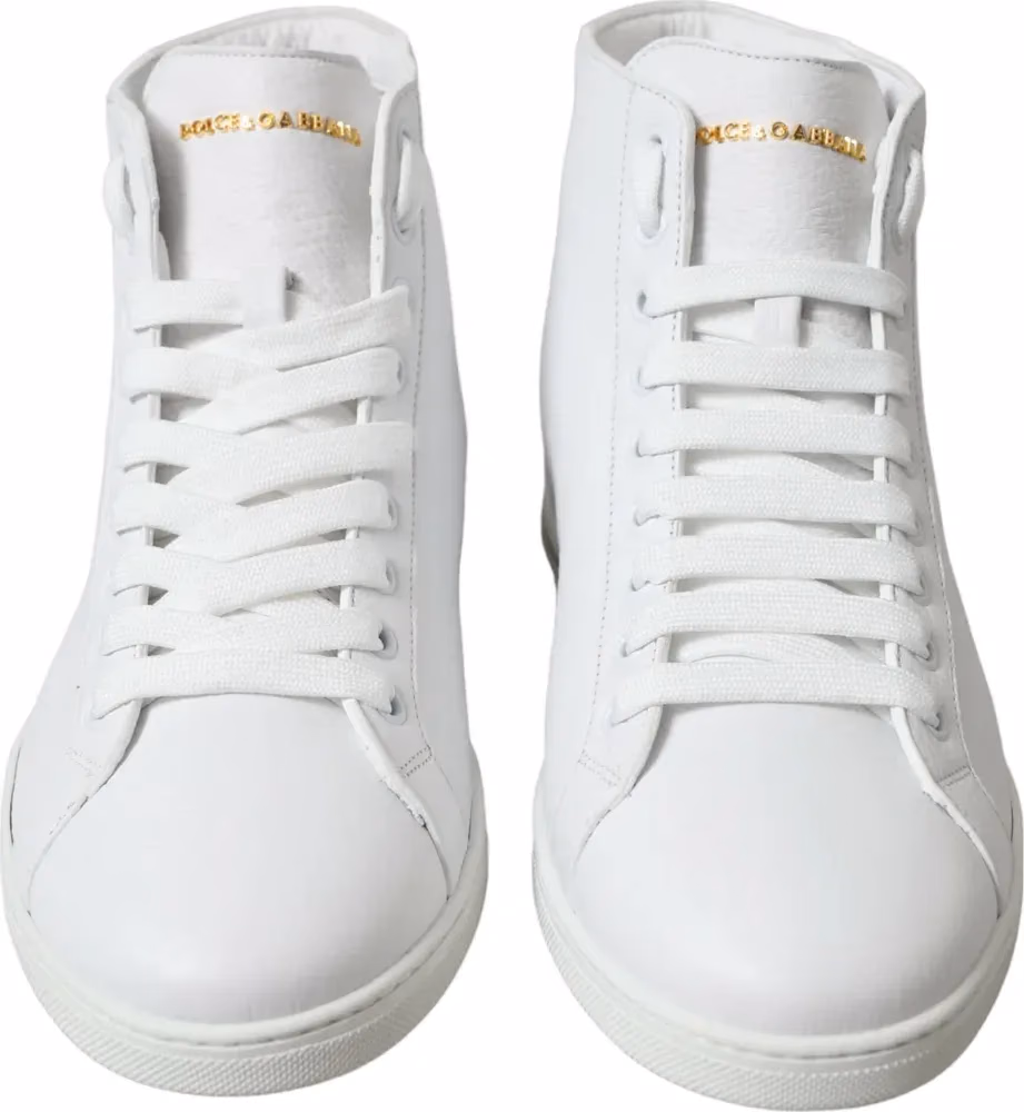 Dolce & Gabbana White Saint Tropez High Top Men Sneakers Shoes