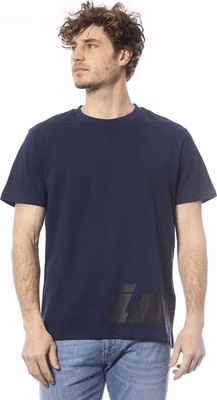 Blue Cotton Men T-Shirt