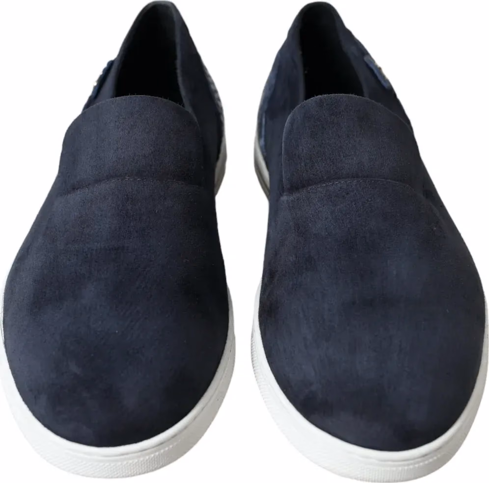 Dolce & Gabbana Blue Suede Caiman Loafers Saint Tropez Shoes
