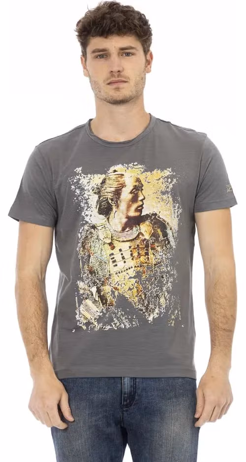 Trussardi Action Gray Cotton Men Short Sleeve T-Shirt