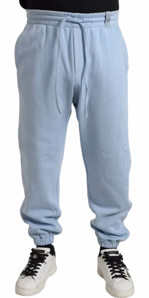 Dolce & Gabbana Light Blue Cotton Sweatpants Men Jogger Pants