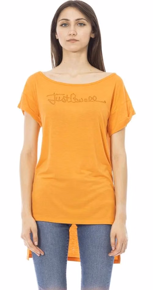 Just Cavalli Orange Cotton Women T-Shirt