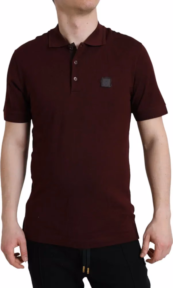 Dolce & Gabbana Maroon Collared Short Sleeves Polo T-shirt