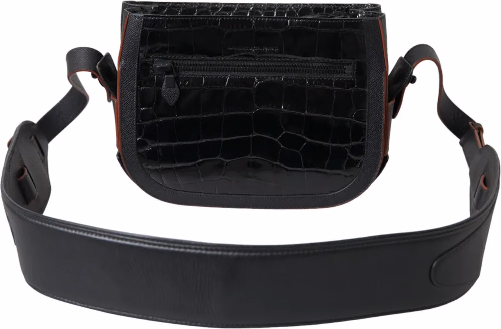 Balenciaga Black Exotic Leather Shoulder Crossbody Camera Bag