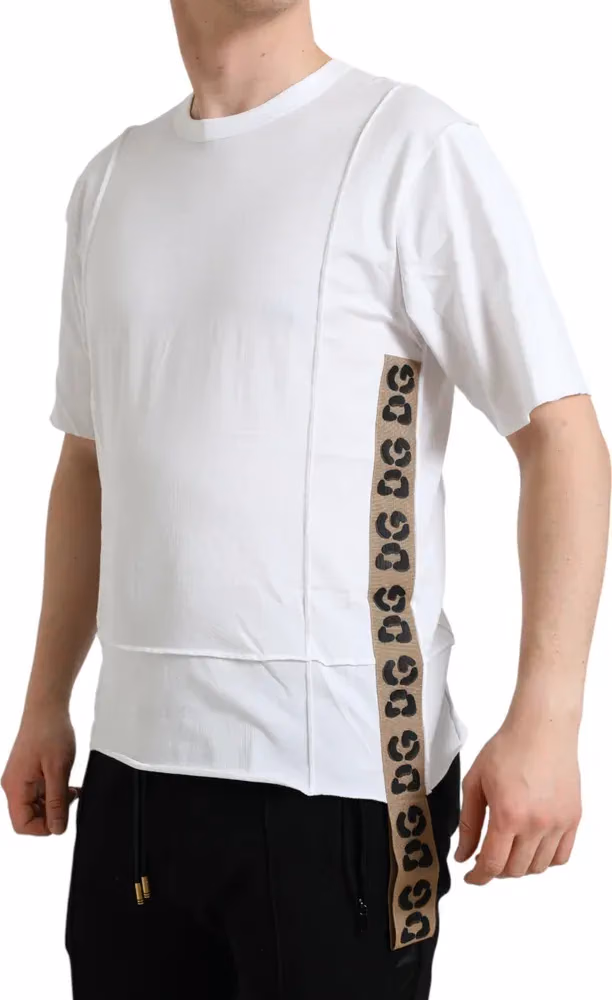 Dolce & Gabbana White Logo Crew Neck Short Sleeves T-shirt