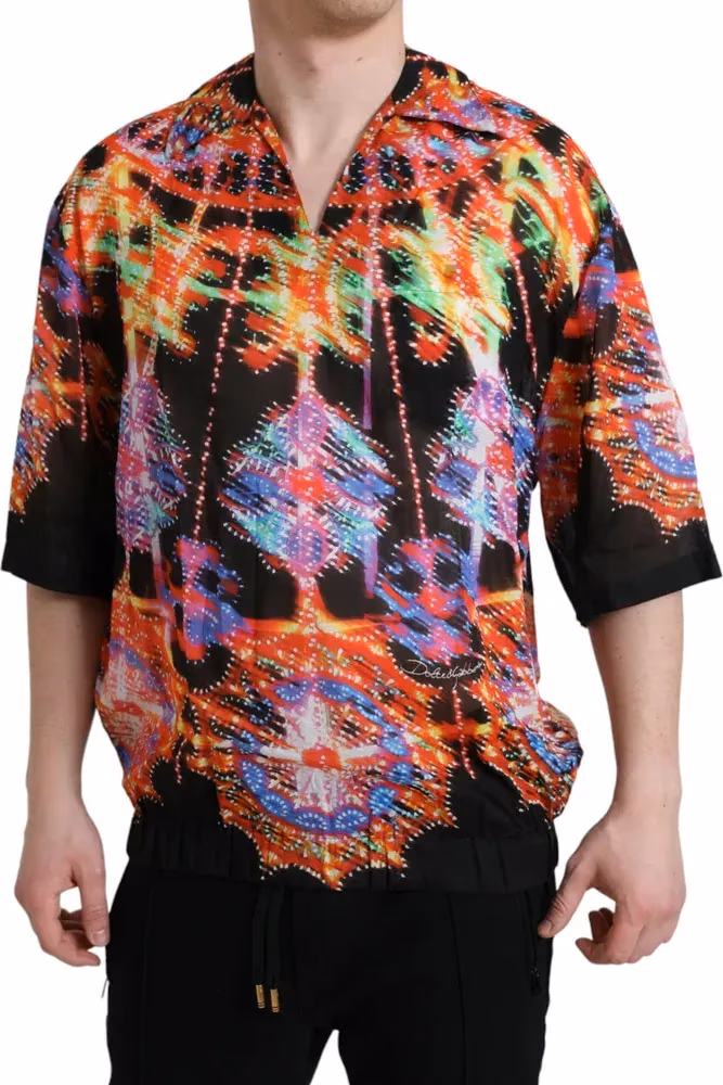 Dolce & Gabbana Multicolor Luminarie Print Cotton T-shirt