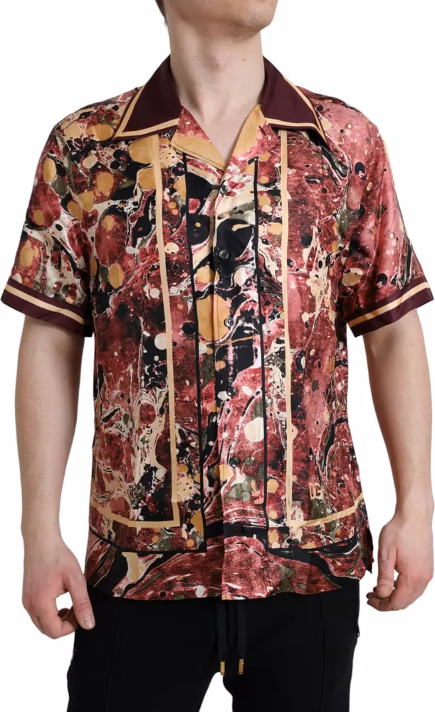 Dolce & Gabbana Multicolor Button Down Silk Shirt