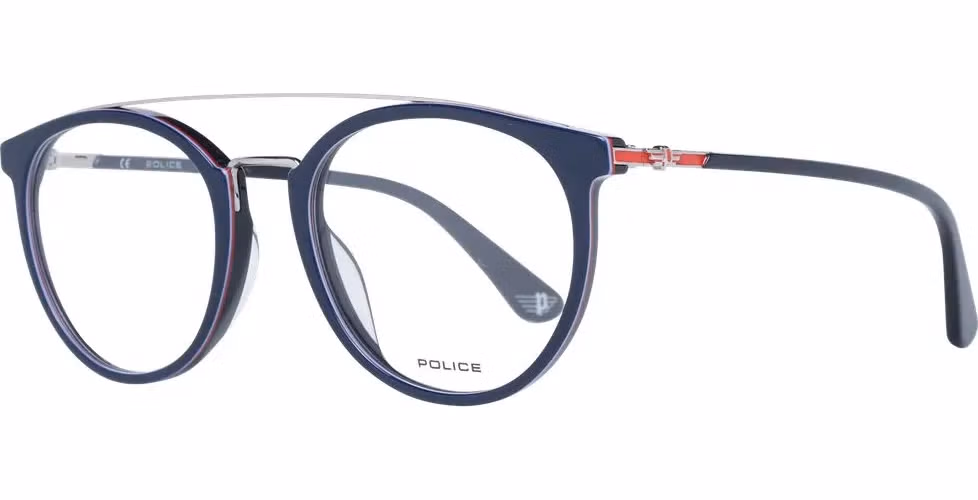 Police Blue Metal & Plastic Glasses (Frames)