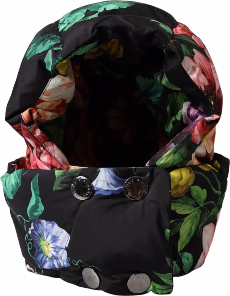 Dolce & Gabbana Black Floral Print Whole Head Wrap Hat