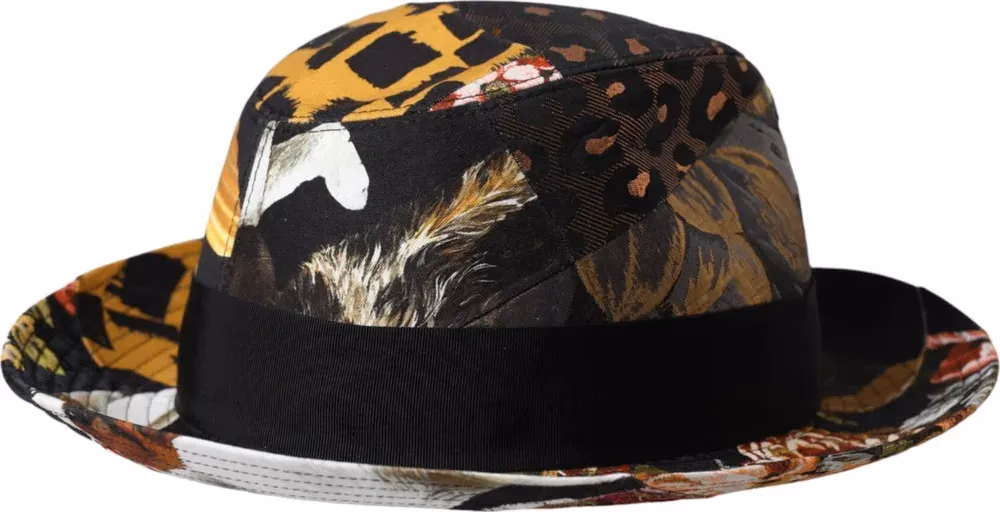 Dolce & Gabbana Multicolor Patchwork Women Fedora Wide Brim Hat