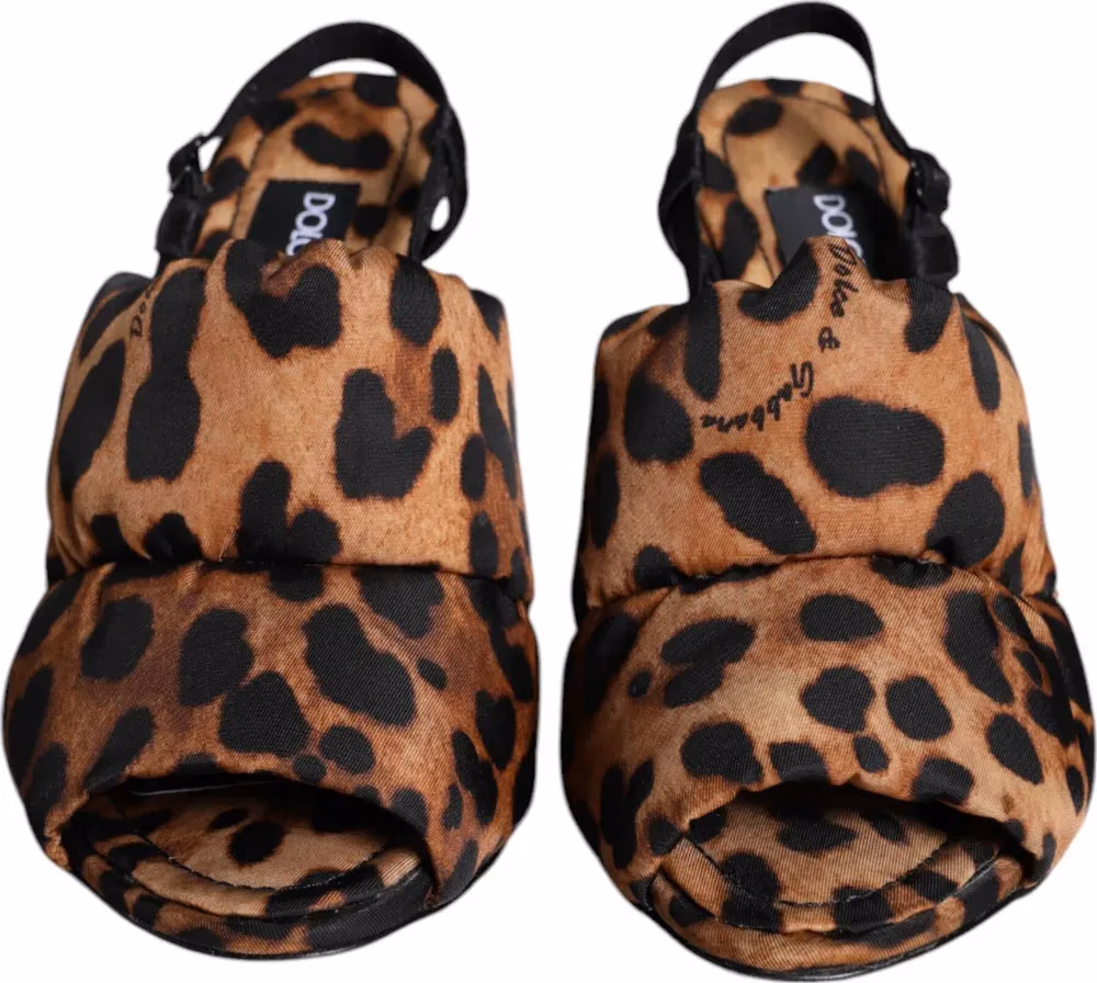 Dolce & Gabbana Brown Leopard Keira Slingback Sandals Shoes