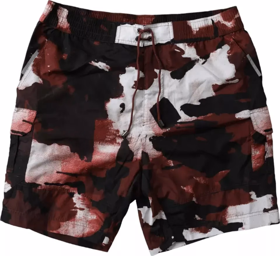 Dolce & Gabbana Multicolor Camouflage DG Logo Beachwear Shorts Swimwear
