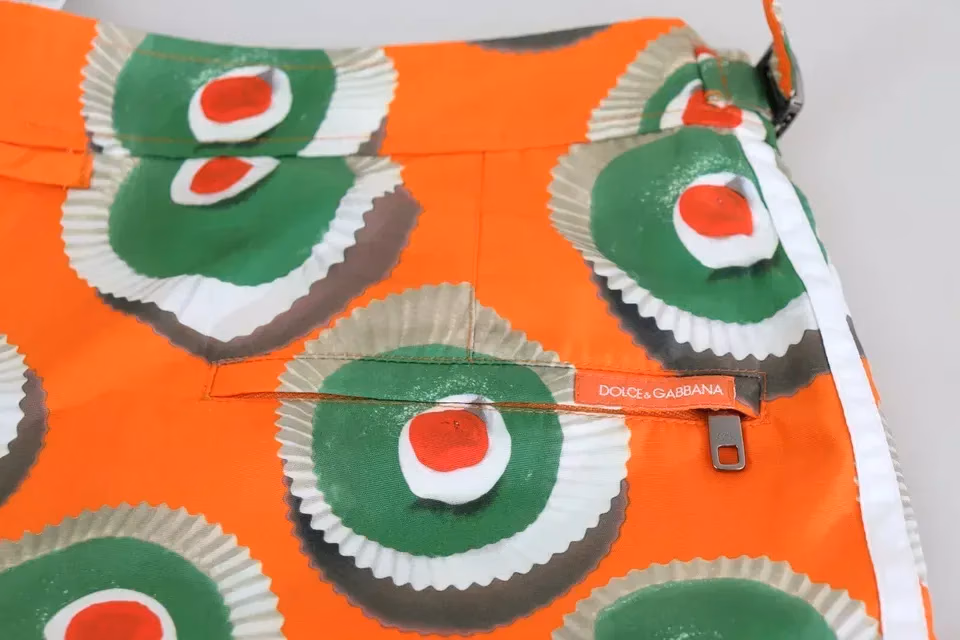 Dolce & Gabbana Orange Cupcake Beachwear Shorts Swimwear