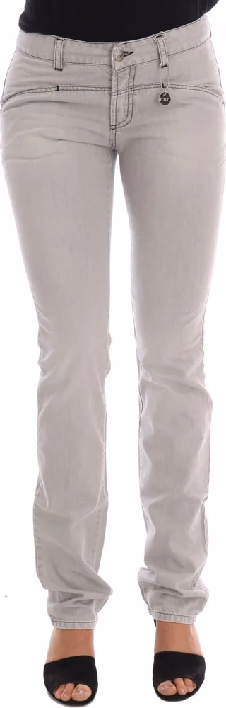 Costume National Gray Wash Cotton Slim Jeans