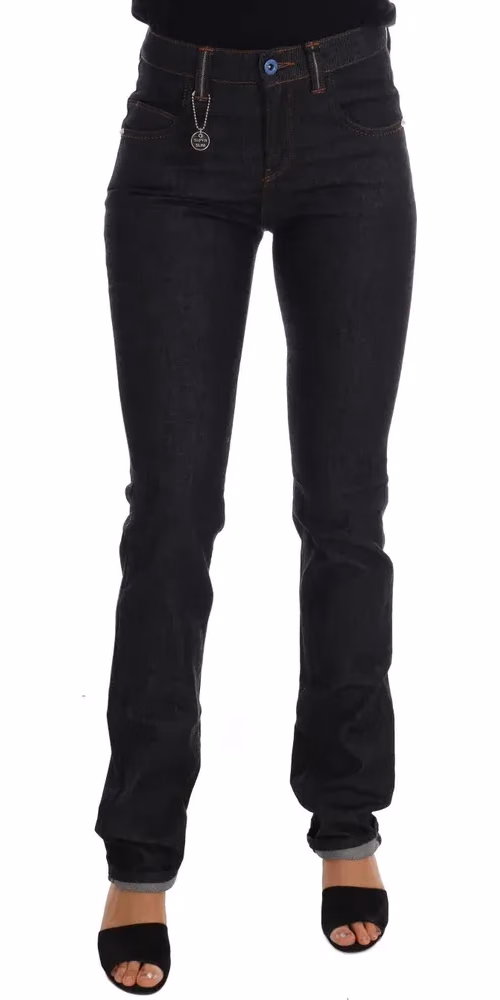 Costume National Blue Cotton Stretch Slim Fit Jeans