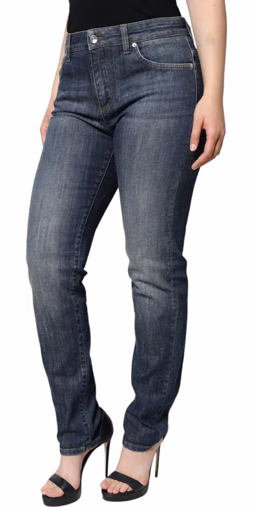 Dolce & Gabbana Dark Blue Cotton Stretch Skinny Denim Jeans