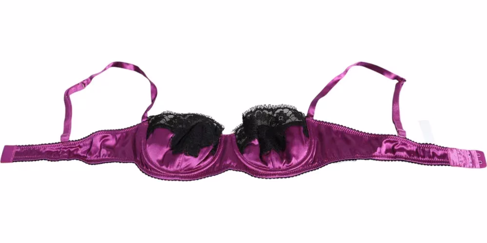 Dolce & Gabbana Purple Silk Underwired Balconette Bra Underwear