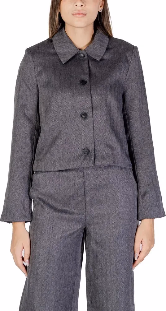 Jacqueline De Yong Gray Polyester Blazer