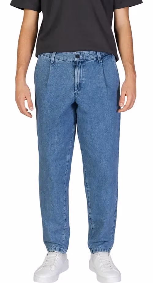 Jack Jones Blue Cotton Relaxed Fit Jeans