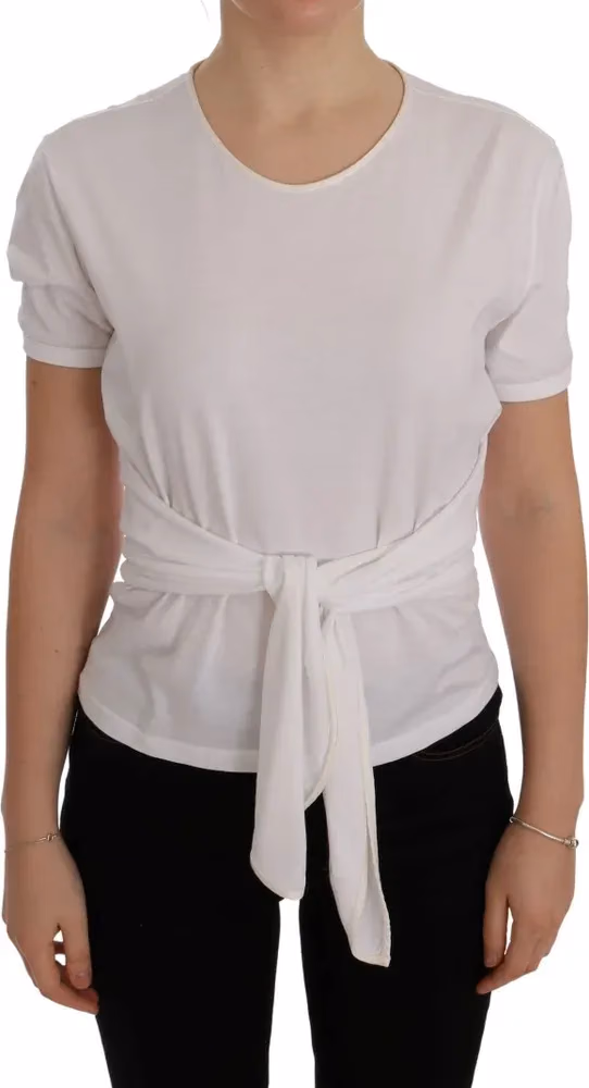 Dolce & Gabbana White Cotton Silk T-Shirt
