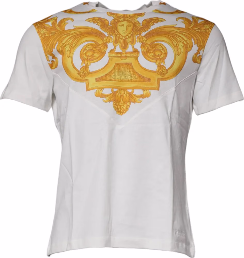 Versace White Medusa Print Cotton Crew Neck T-shirt