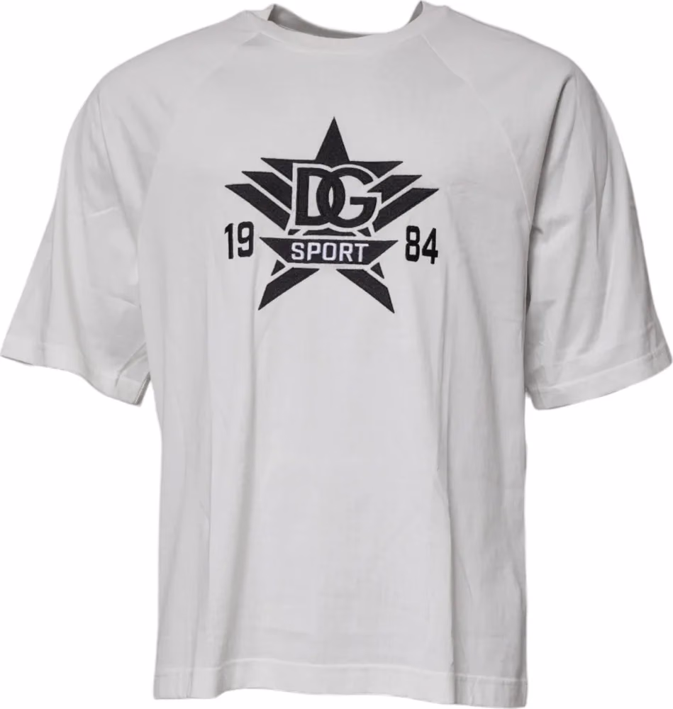 Dolce & Gabbana White DG Sport Crew Neck Short Sleeve T-shirt