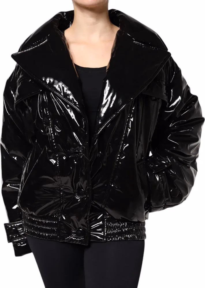 Dolce & Gabbana Black Polyester Button Down Blouson Jacket