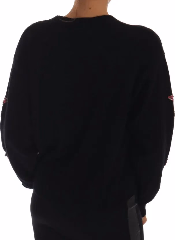 Dolce & Gabbana Fairy Tale Crystal Black Cashmere Sweater