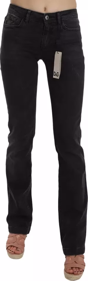 Dolce & Gabbana Black Slim Fit Cotton Jeans D&G Pants