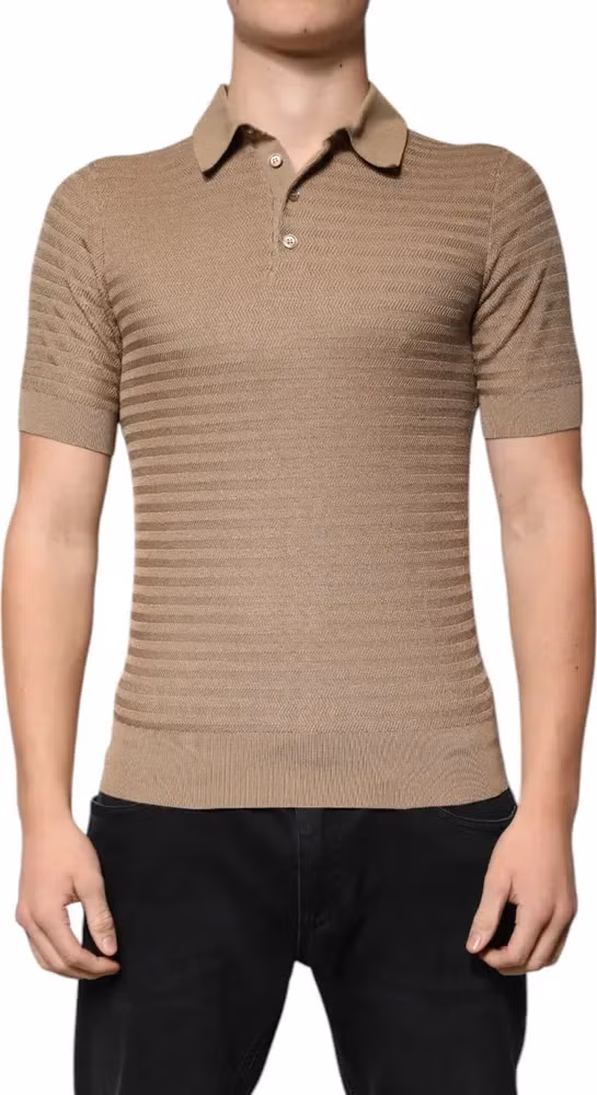 Dolce & Gabbana Brown Collared Short Sleeves Polo T-shirt